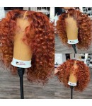 Nadia-Ginger curly 13x6 HD lace front wig Pre plucked Brazilian virgin human hair 
