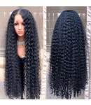 Emily49-Pre plucked long curly Brazilian virgin human hair 360 wig 