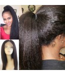 Nydia-Brazilian virgin human hair kinky straight silk top full lace wig for black women 