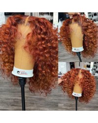 Nadia-Ginger curly 13x6 HD lace front wig Pre plucked Brazilian virgin human hair 