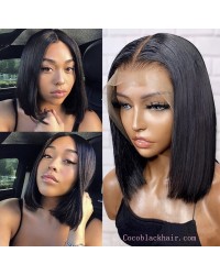 Marla-Middle parting bob Pre plucked 13x6 glueless lace front wig Brazilian virgin hair
