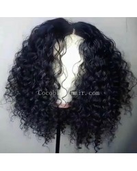 Emily53-Pre plucked Brazilian virgin wave curly 360 wig 