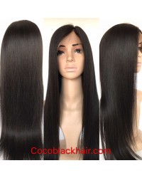 【Top seller】Emily03-Yaki straight 360 wig Brazilian virgin human hair ready ship